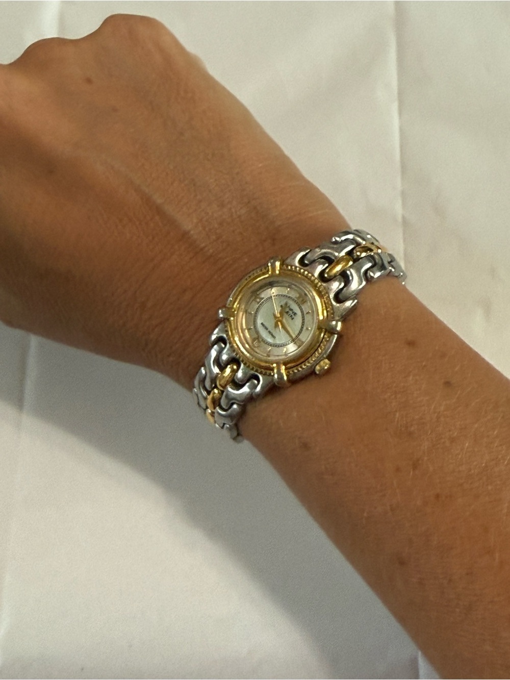 Anne Klein Silver & Gold Tone Stainless Steel Ladies Watch Classic Timeless